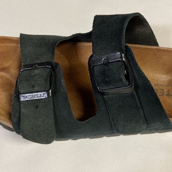 Pastelle by Patricia Elbaz Shana Two Strap Suede Sandal Black Size 39 - Picture 4 of 6